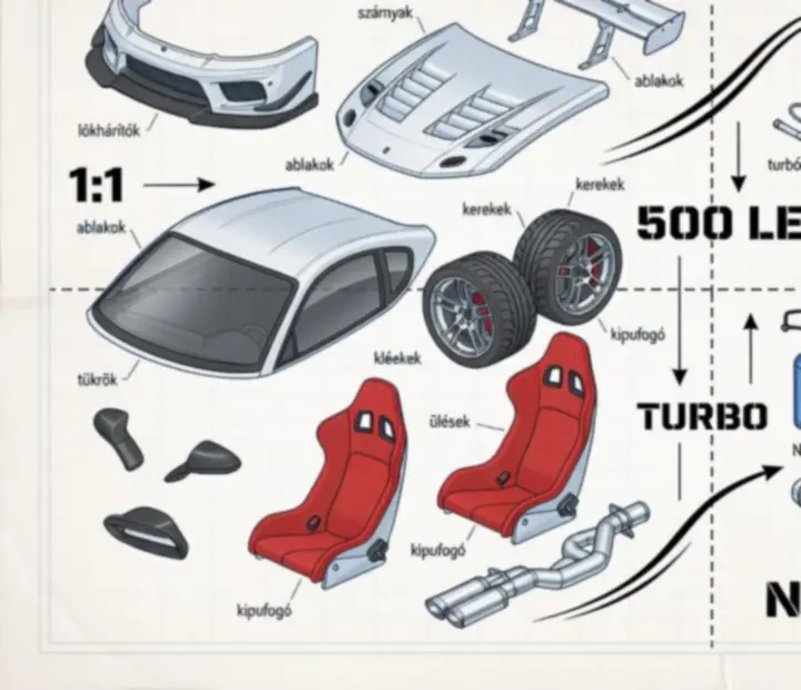 Blueprint stílusú vizuális és mechanikai tuning összehasonlítás